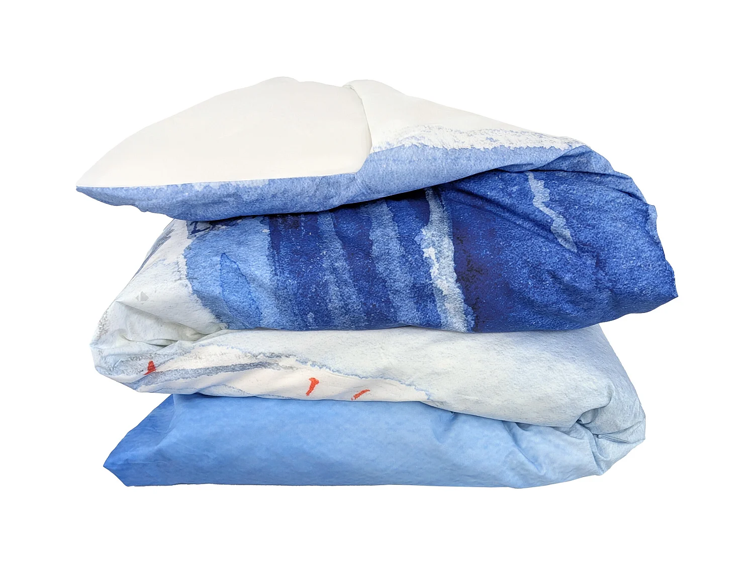 Housse de couette 260X240 cm percale de coton REGATE bleu