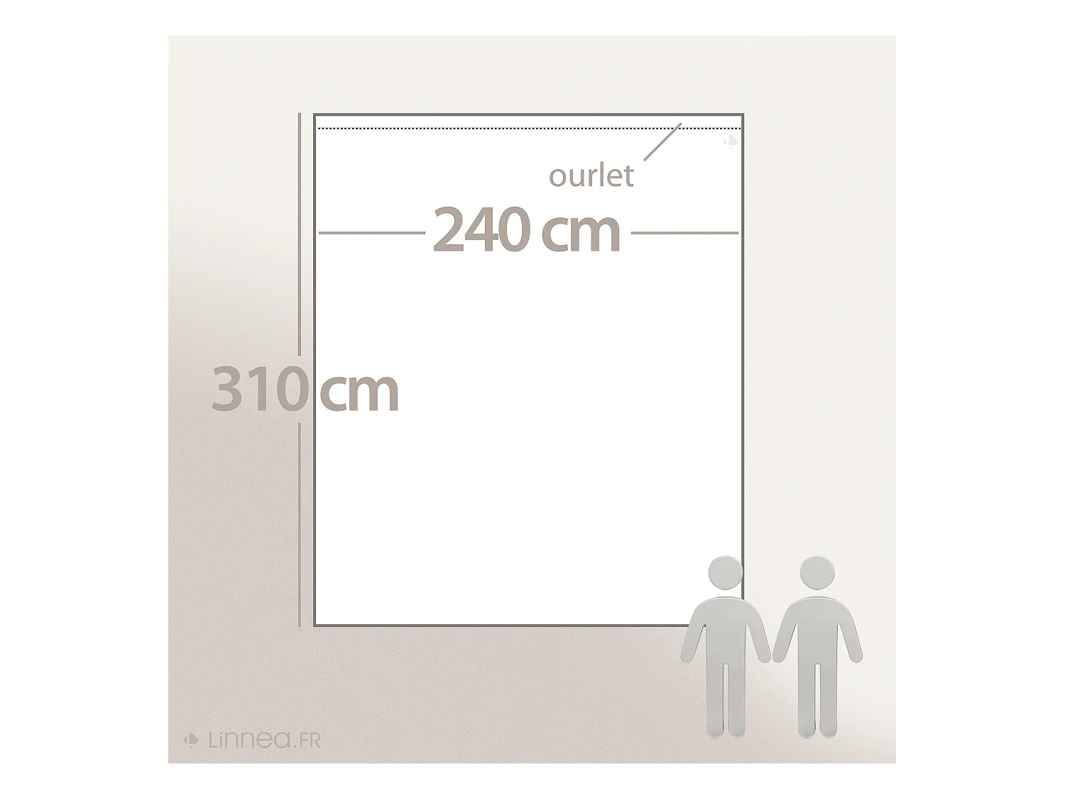 Drap plat 240x310 cm coton lavé SÉRÉNA géométrique Bleu beige