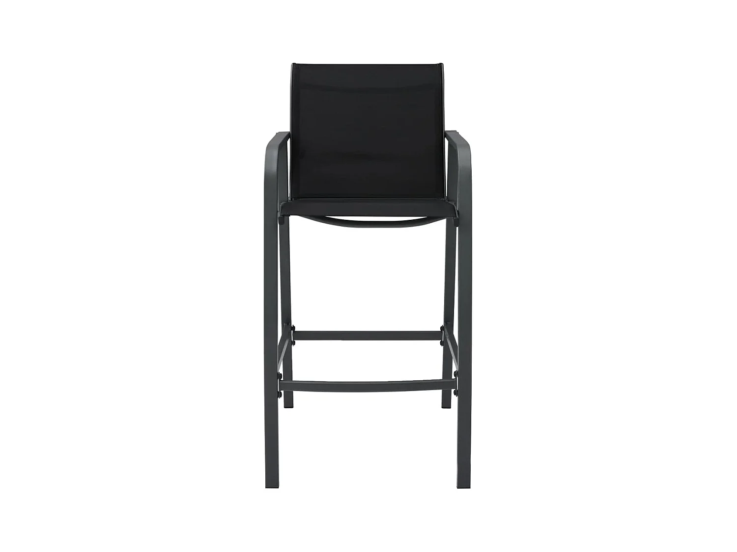 Lucien-Jules  Chaises de bar de jardin lot de 2 Noir Textilène