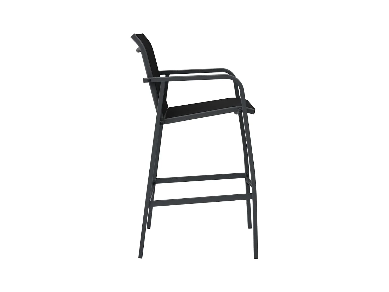 Lucien-Jules  Chaises de bar de jardin lot de 2 Noir Textilène