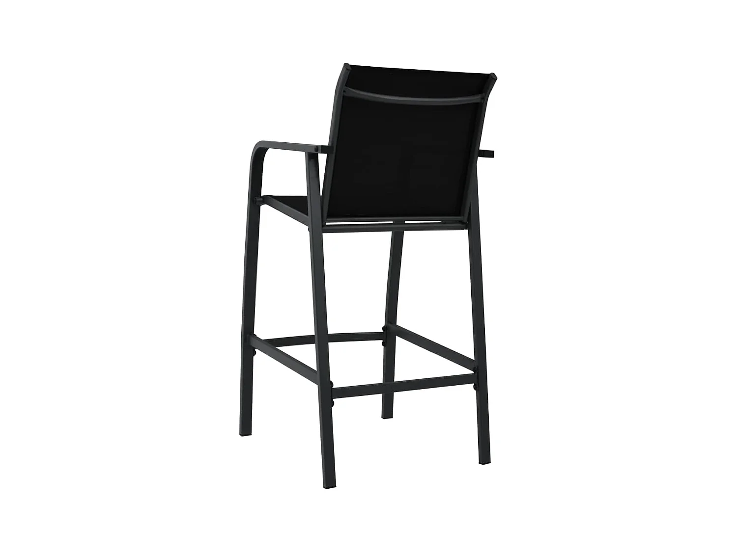 Lucien-Jules  Chaises de bar de jardin lot de 2 Noir Textilène