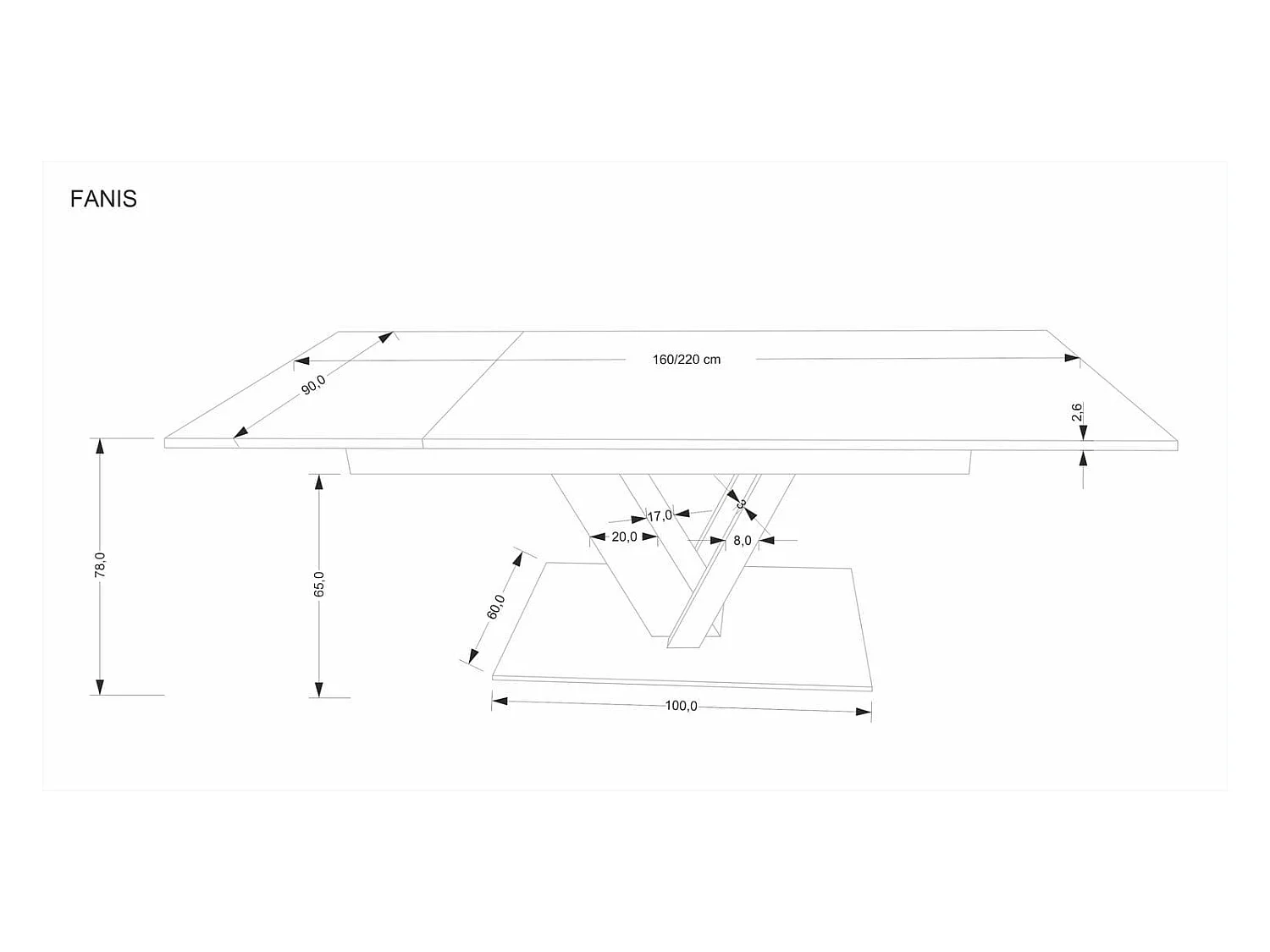 Esstisch Fanis-LuxAusziehbar/MDF+Furnier/Braun&Schwarz