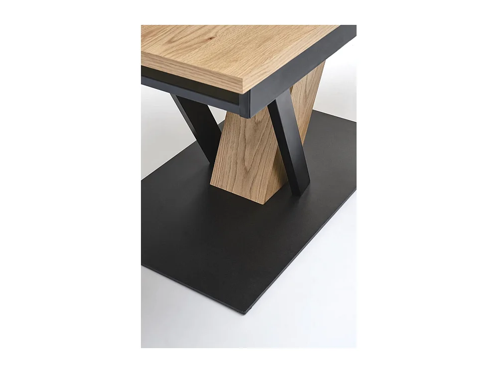 Esstisch Fanis-LuxAusziehbar/MDF+Furnier/Braun&Schwarz