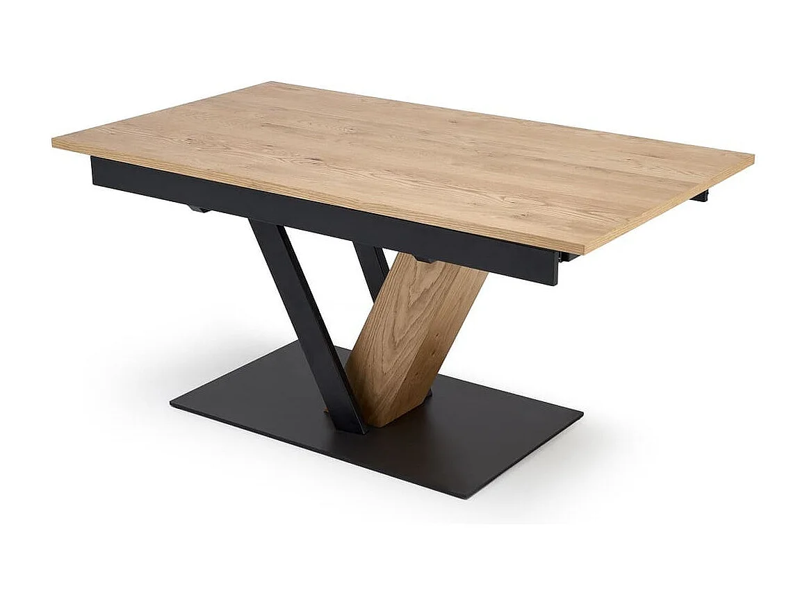 Esstisch Fanis-LuxAusziehbar/MDF+Furnier/Braun&Schwarz