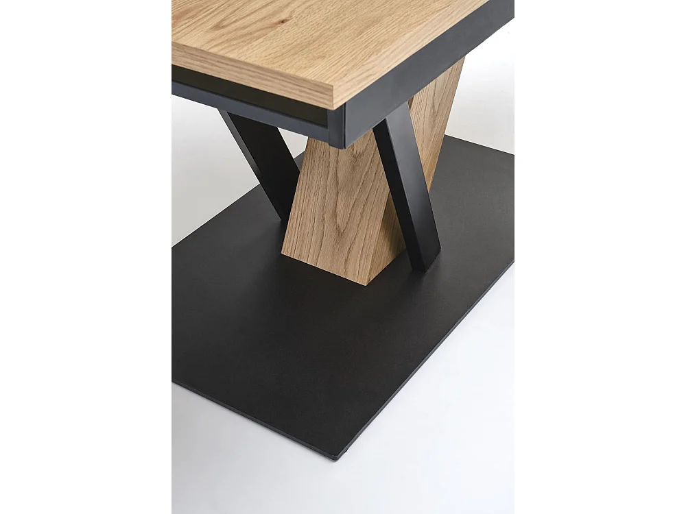 Esstisch Fanis-LuxAusziehbar/MDF+Furnier/Braun&Schwarz