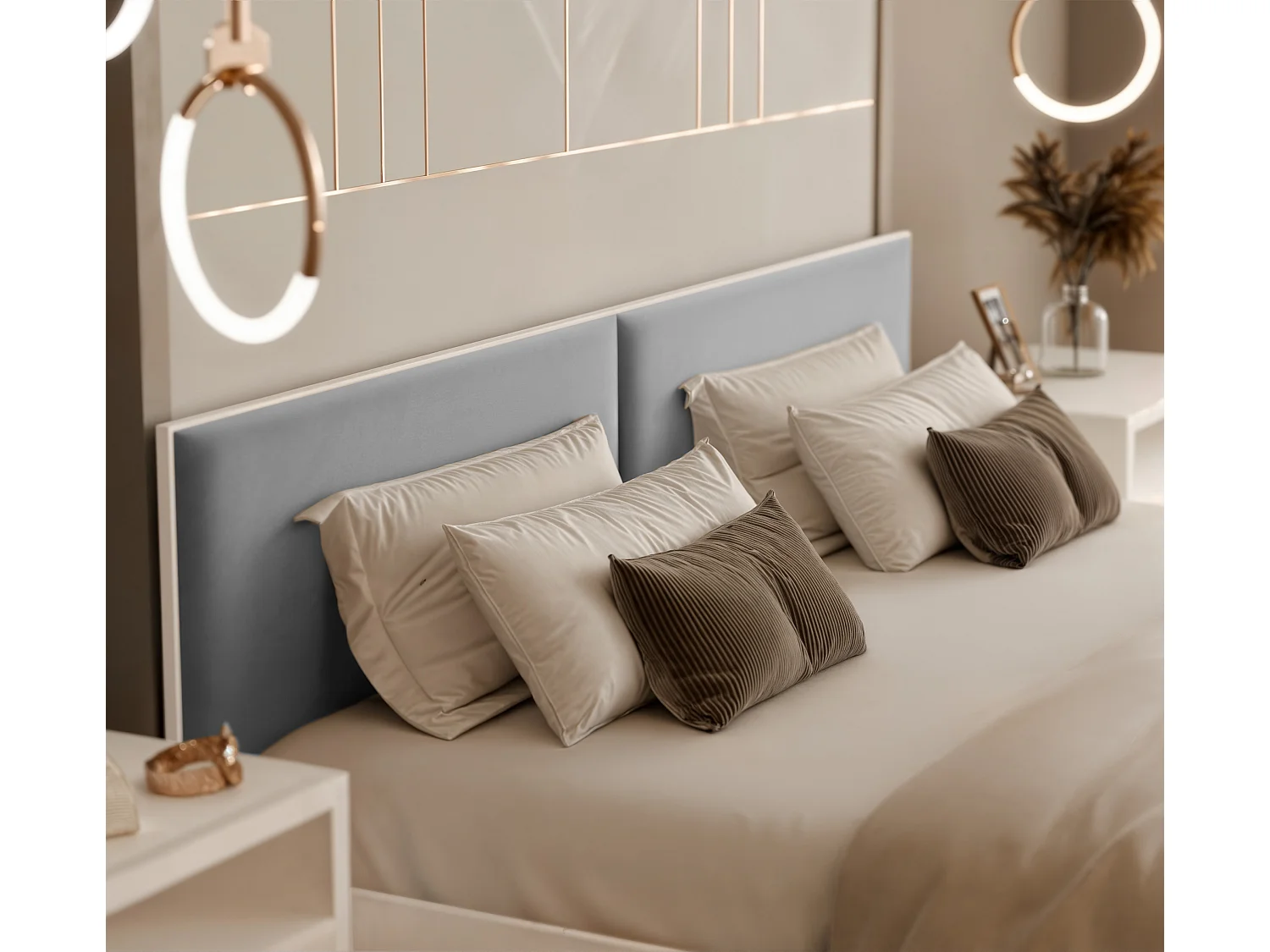 Lit tapissé ATHERIS avec coffre de rangement pour la literie | 160x200 Gris