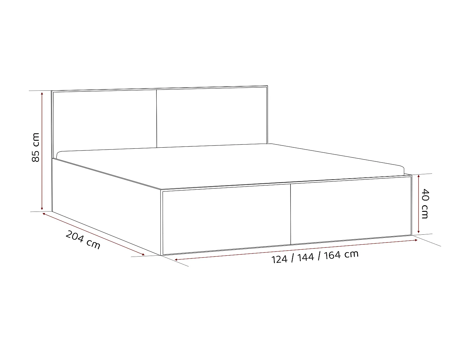 Lit tapissé ATHERIS avec coffre de rangement pour la literie | 140x200 Beige