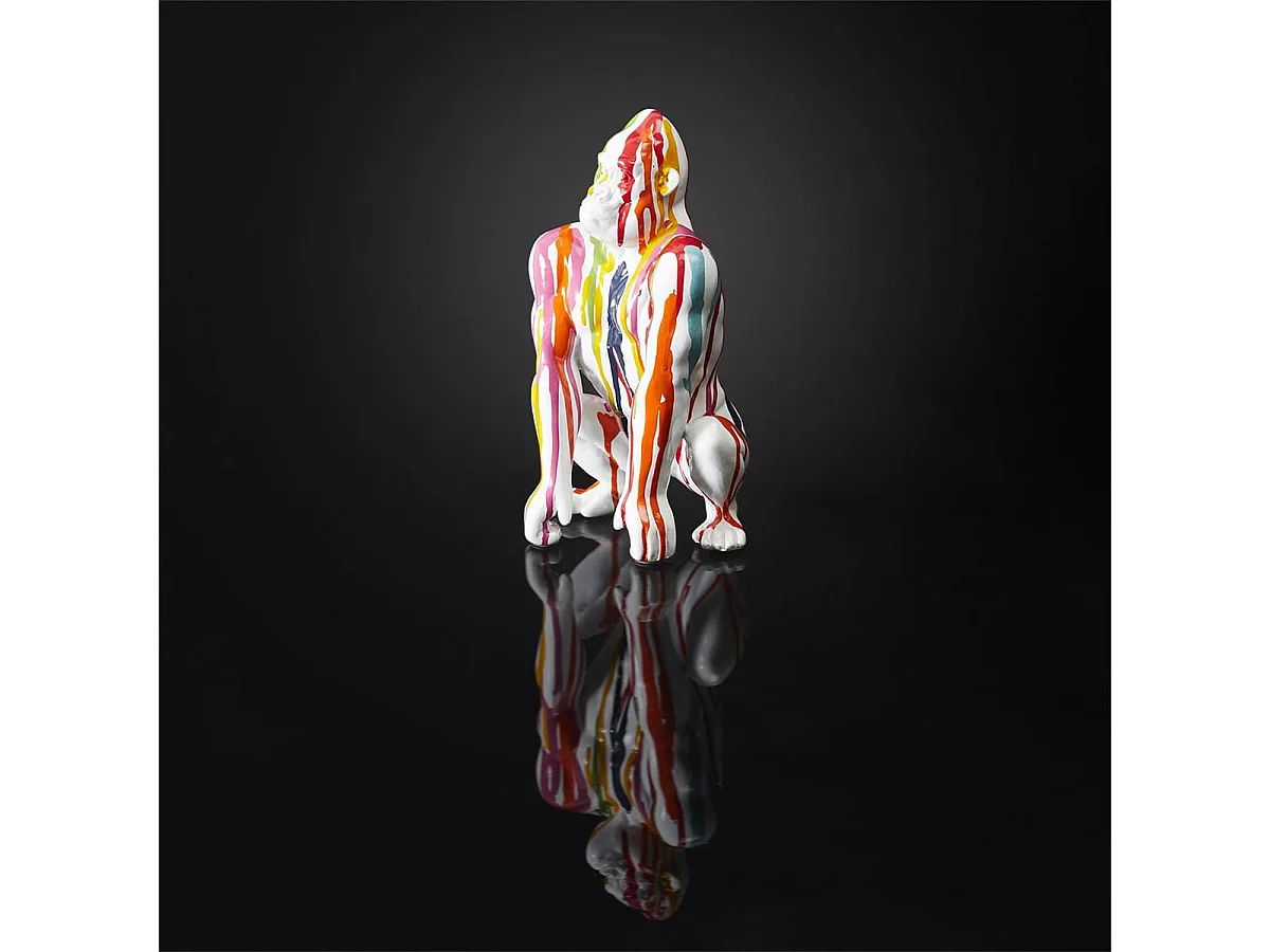 Statue Gorille en Résine Multicolore Brillant H24cm - SKUNK