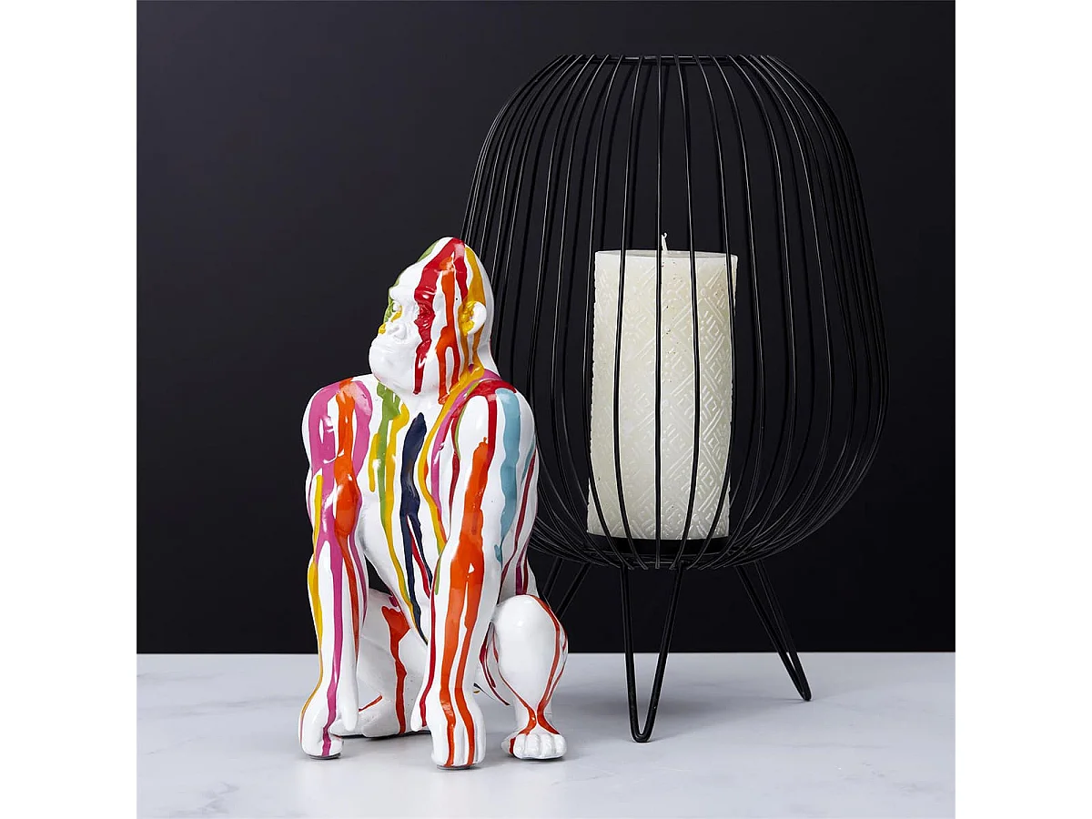 Statue Gorille en Résine Multicolore Brillant H24cm - SKUNK