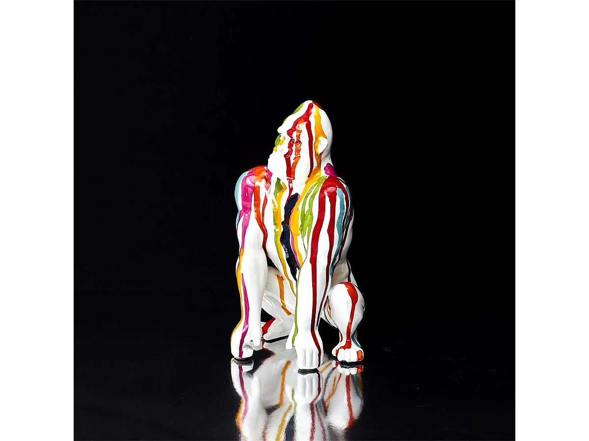 Statue Gorille en Résine Multicolore Brillant H24cm - SKUNK