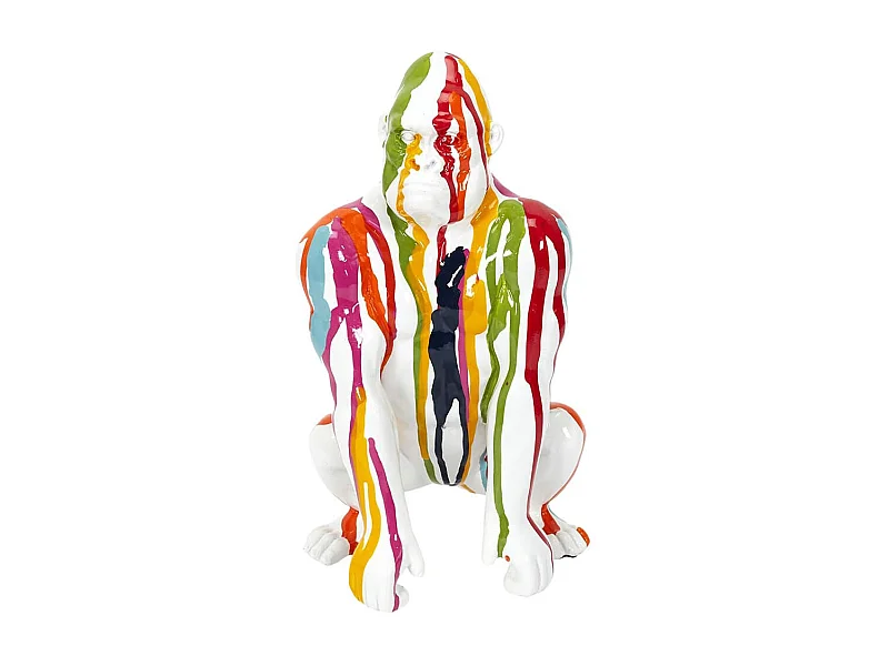 Statue Gorille en Résine Multicolore Brillant H24cm - SKUNK