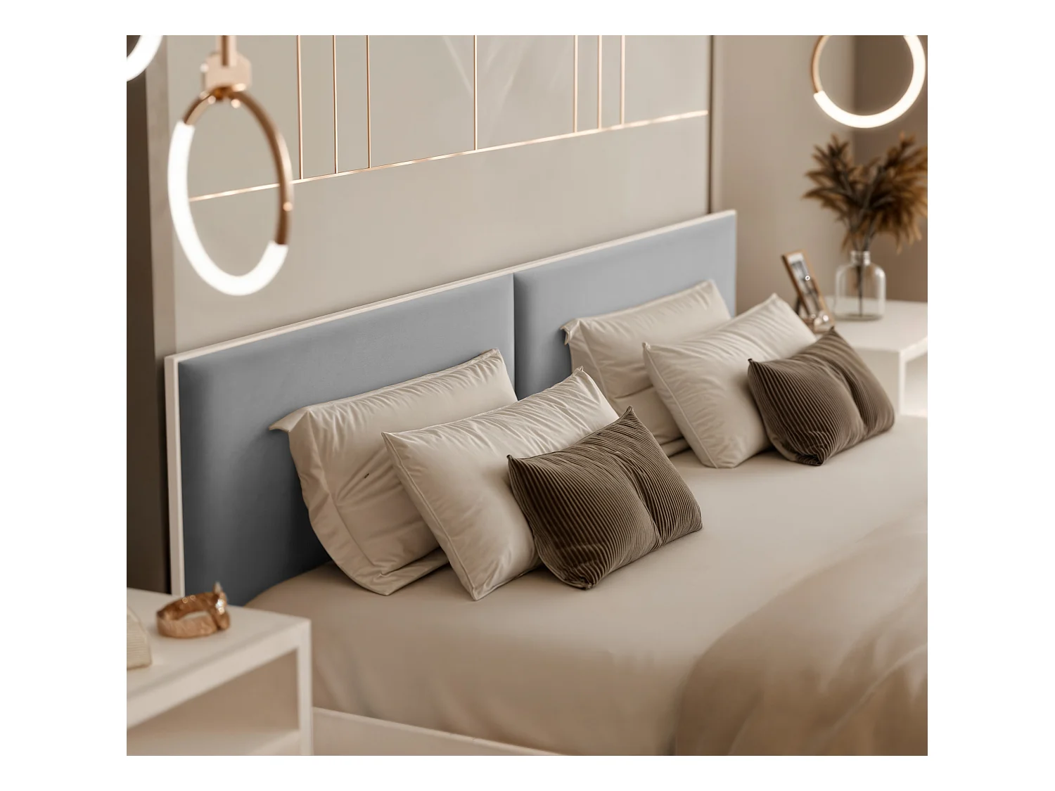 Lit tapissé ATHERIS avec coffre de rangement pour la literie | 140x200 Gris