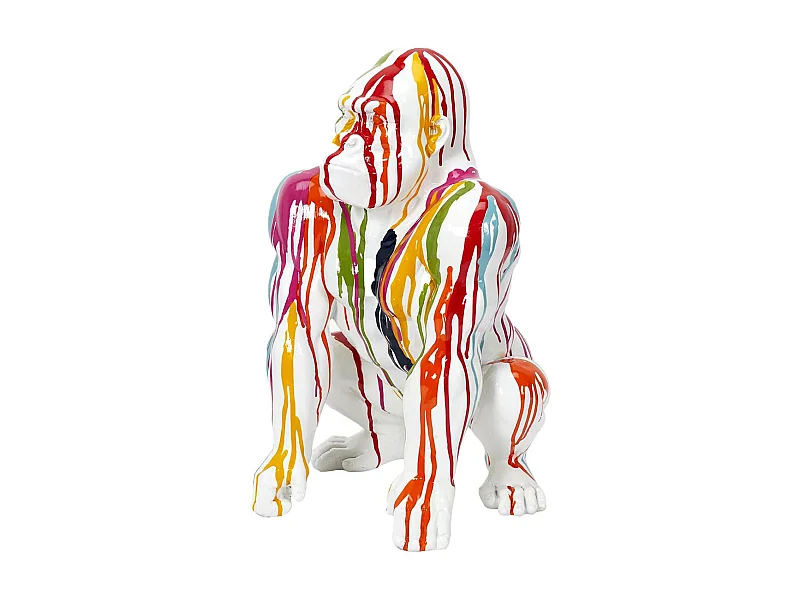 Statue Gorille en Résine Multicolore Brillant H46cm - SKUNK