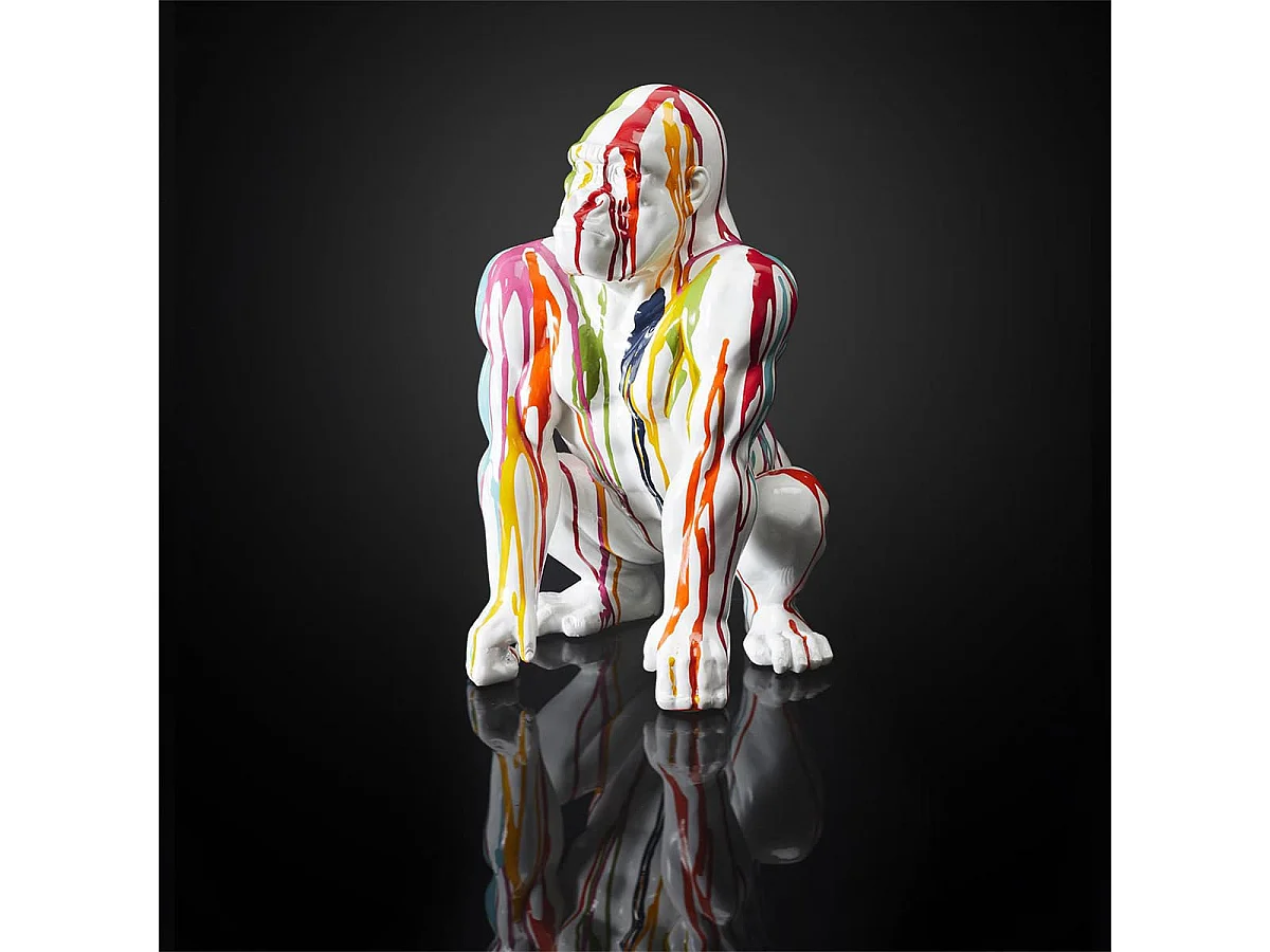 Statue Gorille en Résine Multicolore Brillant H46cm - SKUNK