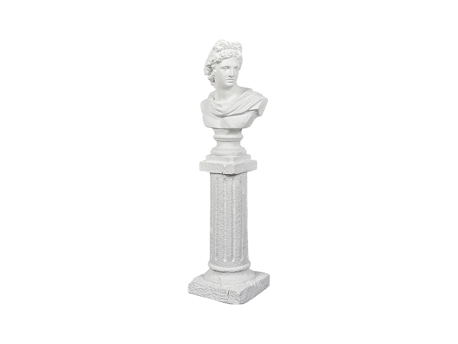 Sculpture buste blanc sur colonne en résine (H63,5 cm)