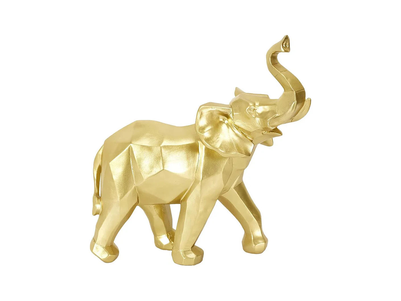 Statue Eléphant Géométrique Doré en Résine - RIUK