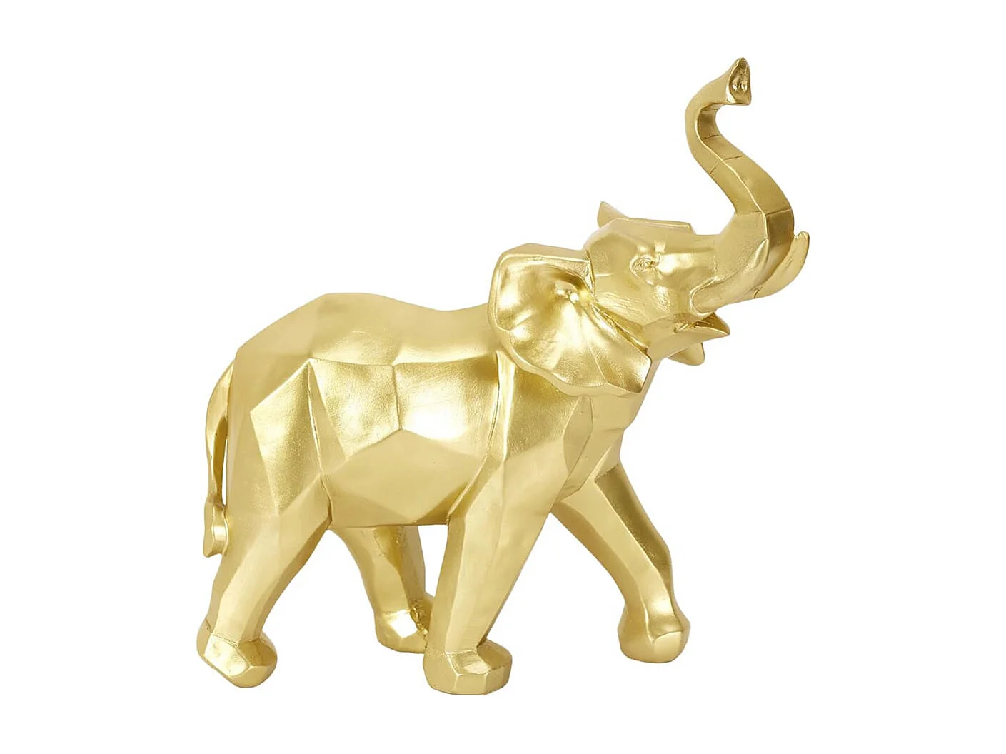 Statue Eléphant Géométrique Doré en Résine - RIUK