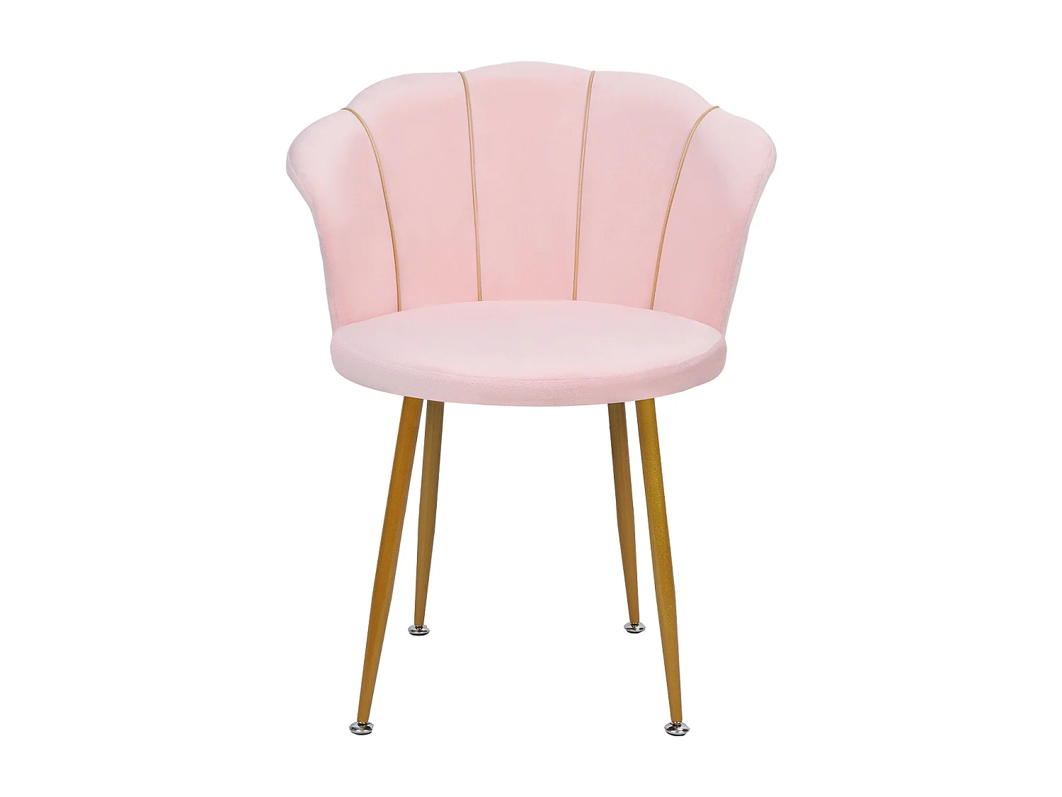 Fauteuil de coiffeuse en velours rembourré avec pieds dorés, avec dossier pour chambre, bureau, salle d'attente,rose