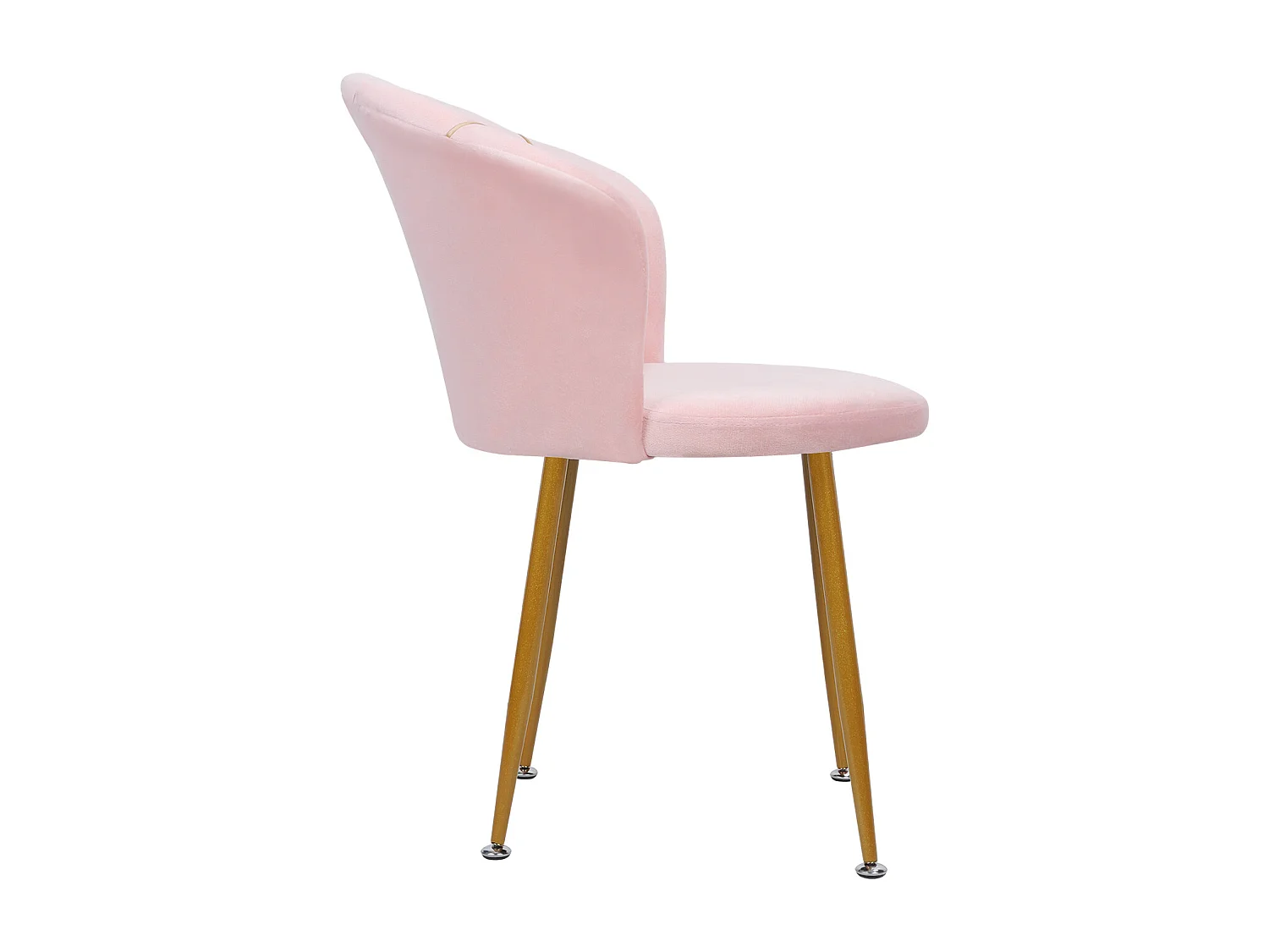 Fauteuil de coiffeuse en velours rembourré avec pieds dorés, avec dossier pour chambre, bureau, salle d'attente,rose