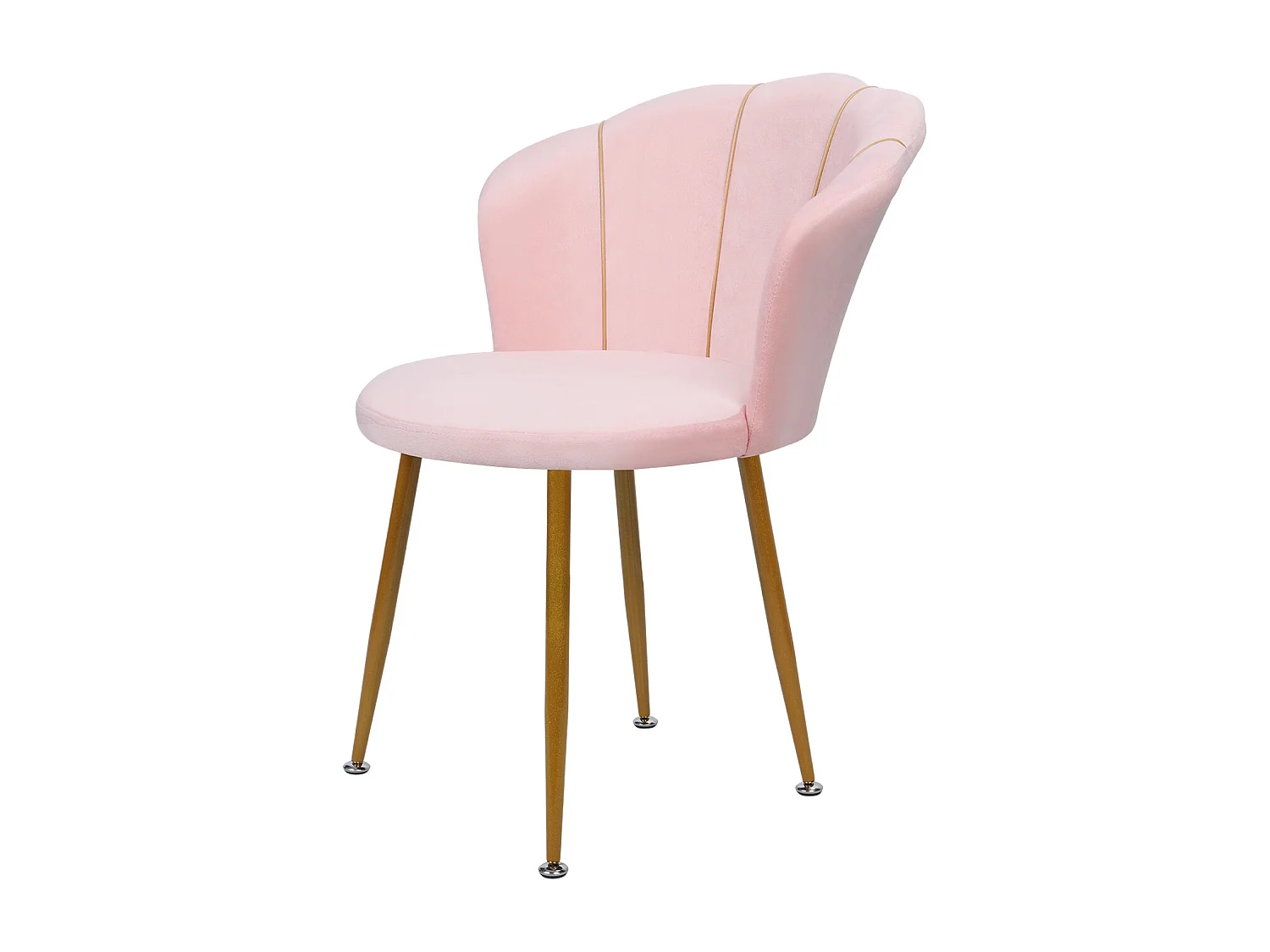 Fauteuil de coiffeuse en velours rembourré avec pieds dorés, avec dossier pour chambre, bureau, salle d'attente,rose
