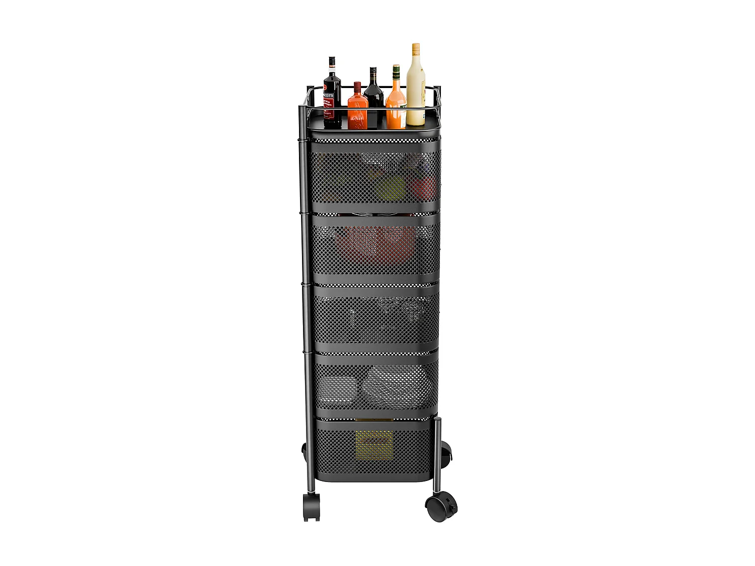 Desserte de cuisine avec roues,5 niveaux, rotatif, pour salon et cuisine