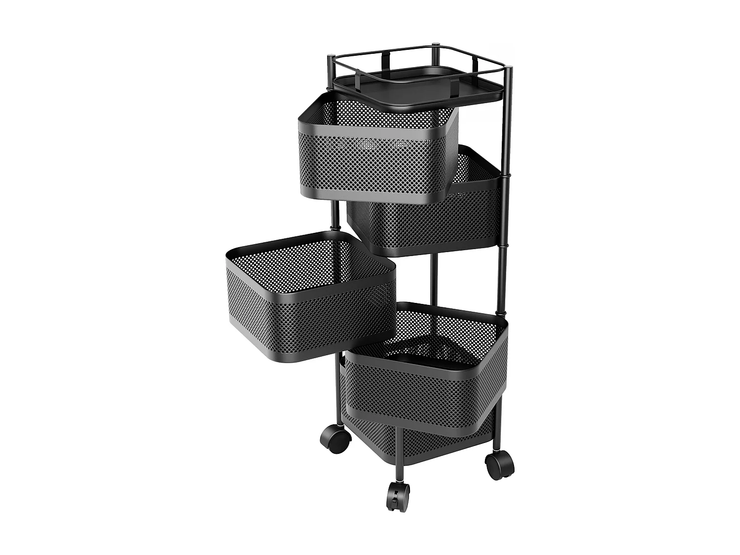 Desserte de cuisine avec roues,5 niveaux, rotatif, pour salon et cuisine