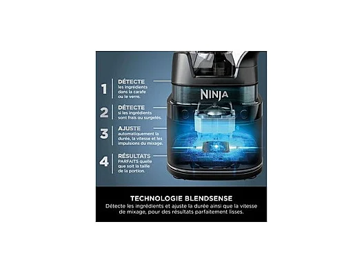 Mixeur Ninja Detect Power 3-en-1 TB401EU - 1200W - 20 modes - Bol 2L - Gobelet 680ml - Noir