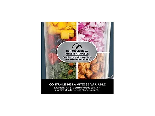 Mixeur Ninja Detect Power 3-en-1 TB401EU - 1200W - 20 modes - Bol 2L - Gobelet 680ml - Noir