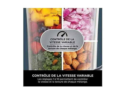 Mixeur Ninja Detect Power 3-en-1 TB401EU - 1200W - 20 modes - Bol 2L - Gobelet 680ml - Noir