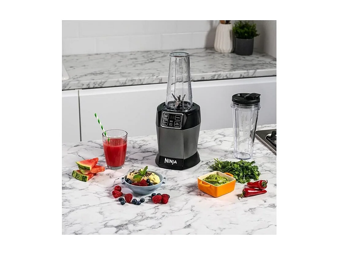 Blender - NINJA - BN495EU - 1000 W - 2 x 700 ml - Gris Noir
