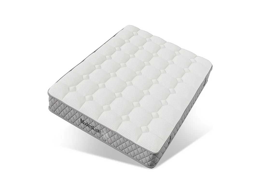 Matelas Orthopédique 140x200 cm anti-feu, avec 4 poignées, OEKO-TEX®, ép.20cm, Respirant, 7 Zones ressorts ensachés