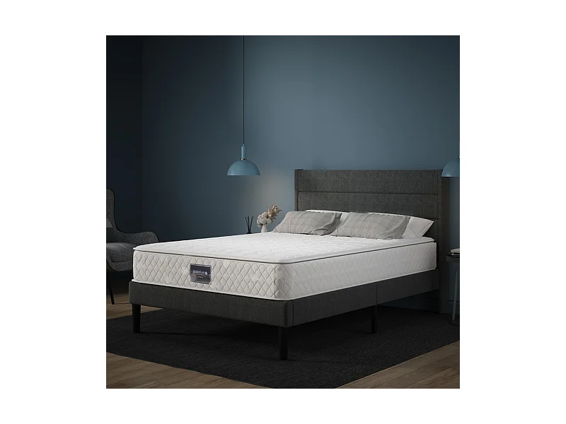 Matelas 140 x 200 cm en mousse froide, avec 7 zones ressorts ensachés et surmatelas intégré, ép.25cm, Oeko-Tex, Mi-Ferme