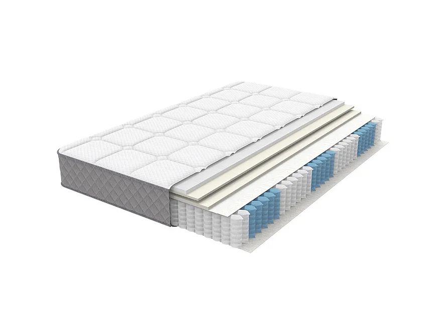 Matelas Orthopédique 120x200 cm anti-feu, avec 4 poignées, OEKO-TEX®, ép.20cm, Respirant, 7 Zones ressorts ensachés