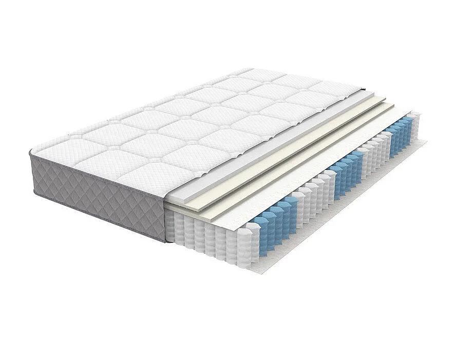 Matelas Orthopédique 120x200 cm anti-feu, avec 4 poignées, OEKO-TEX®, ép.20cm, Respirant, 7 Zones ressorts ensachés