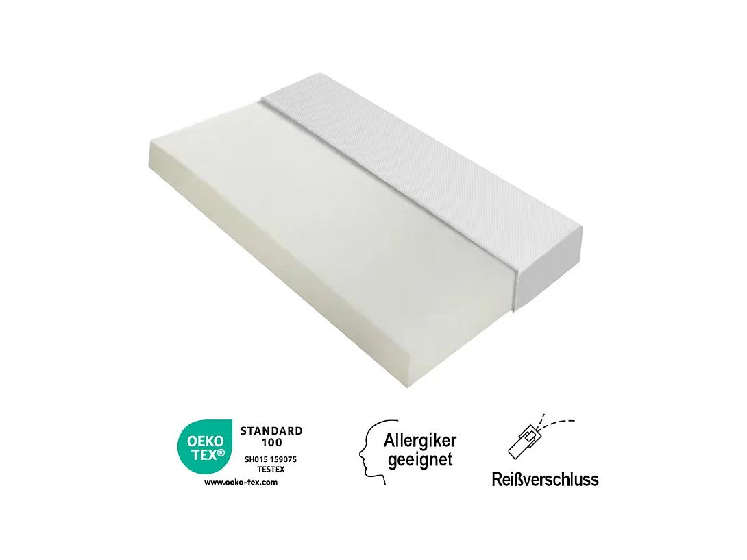 Matelas Mémoire de Forme 90x200 cm, avec surmatelas amovible, ép.16cm, Certifié Oeko-Tex, Respirant, Fermeté Moyenne