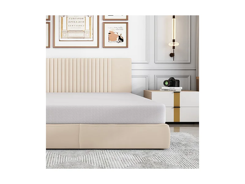 Matelas Mémoire de Forme 140x200 cm, avec surmatelas amovible, ép.16cm, Certifié Oeko-Tex, Respirant, Fermeté Moyenne