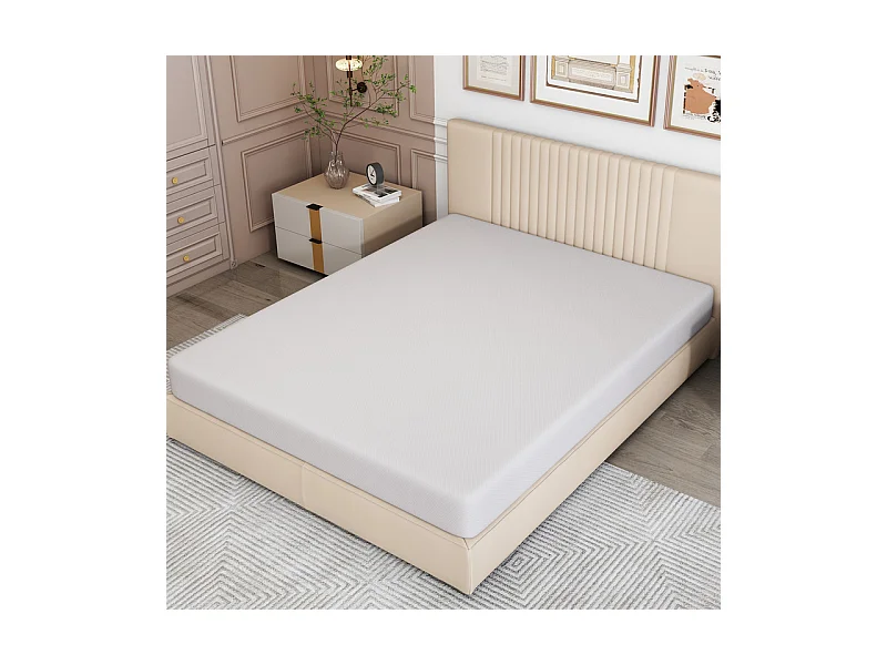 Matelas Mémoire de Forme 140x200 cm, avec surmatelas amovible, ép.16cm, Certifié Oeko-Tex, Respirant, Fermeté Moyenne