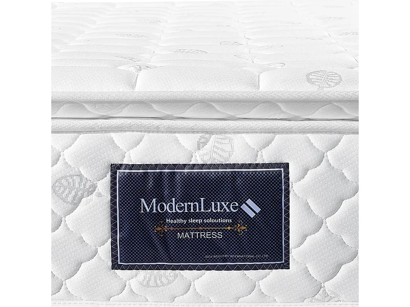 Matelas 90 x 200 cm en mousse froide, avec 7 zones ressorts ensachés et surmatelas intégré, ép.25cm, Oeko-Tex, Mi-Ferme