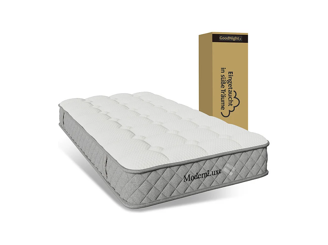Matelas Orthopédique 90x200 cm anti-feu, avec 4 poignées, OEKO-TEX®, ép.20cm, Respirant, 7 Zones ressorts ensachés