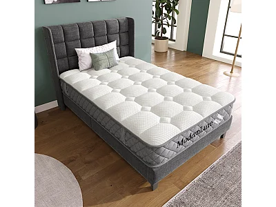 Matelas Orthopédique 90x200 cm anti-feu, avec 4 poignées, OEKO-TEX®, ép.20cm, Respirant, 7 Zones ressorts ensachés