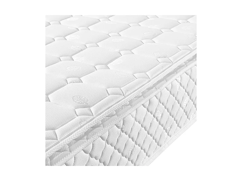 Matelas 160 x 200 cm en mousse froide, avec 7 zones ressorts ensachés et surmatelas intégré, ép.25cm, Oeko-Tex, Mi-Ferme