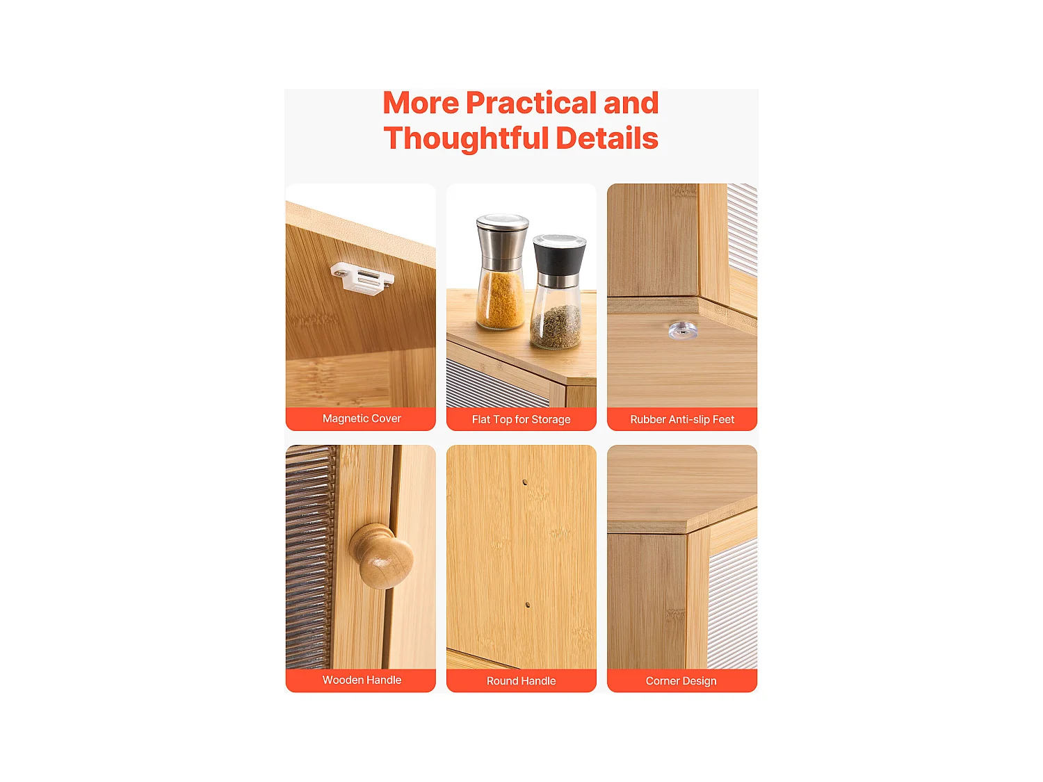 Hoekbroodbak SucceBuy Keukenblad 2 Laags, Opslagcontainer voor Brood in Rustieke Stijl, Grote Capaciteit, Voedselopslag