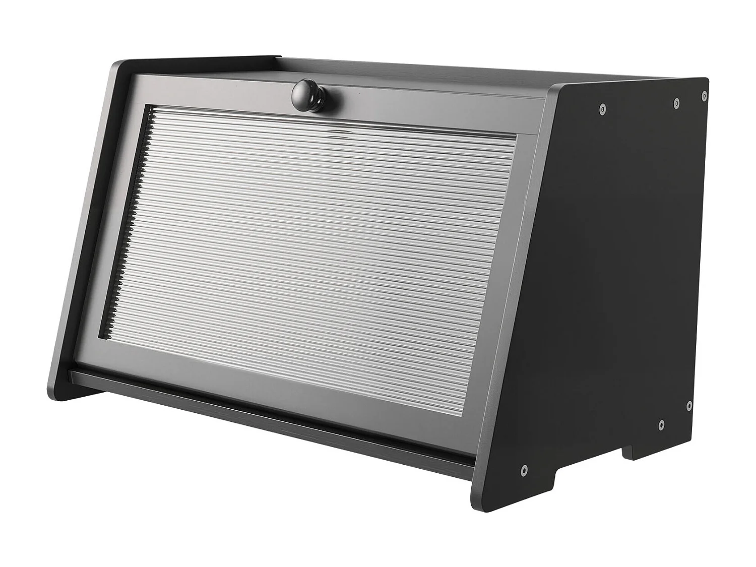 Boîte à Pain SucceBuy pour Comptoir de Cuisine à 1 Niveau, Récipient de Stockage de Style Rustique, Grande Capacité avec Porte en Acrylique Ondulé