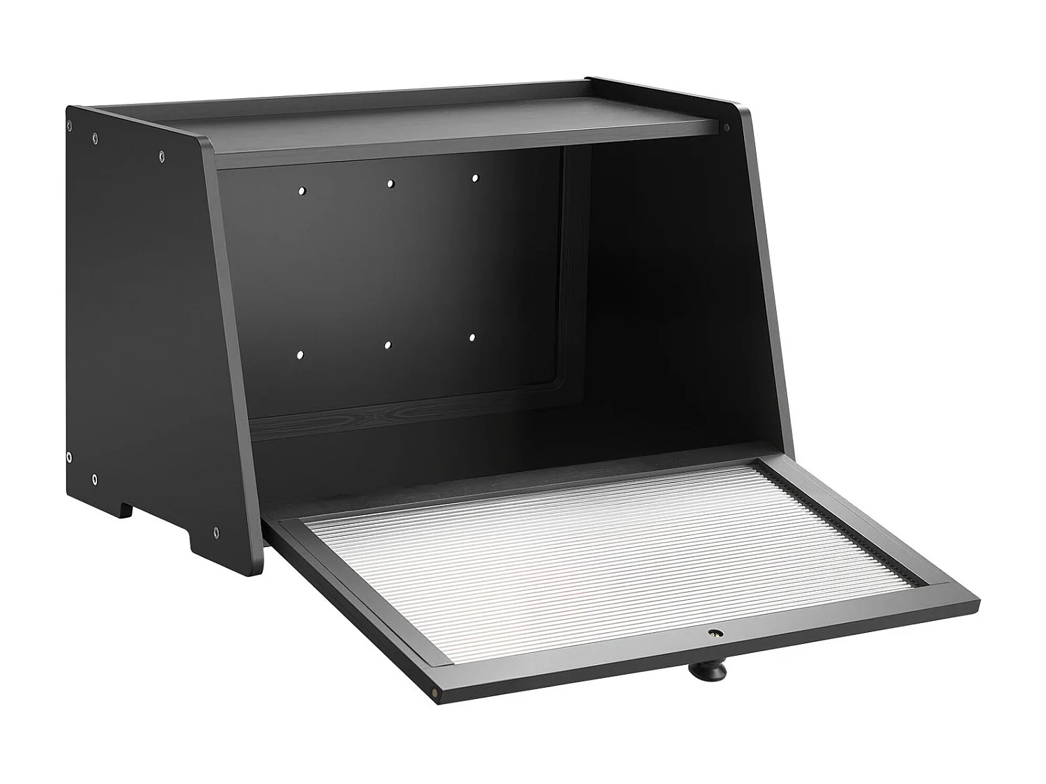 Boîte à Pain SucceBuy pour Comptoir de Cuisine à 1 Niveau, Récipient de Stockage de Style Rustique, Grande Capacité avec Porte en Acrylique Ondulé