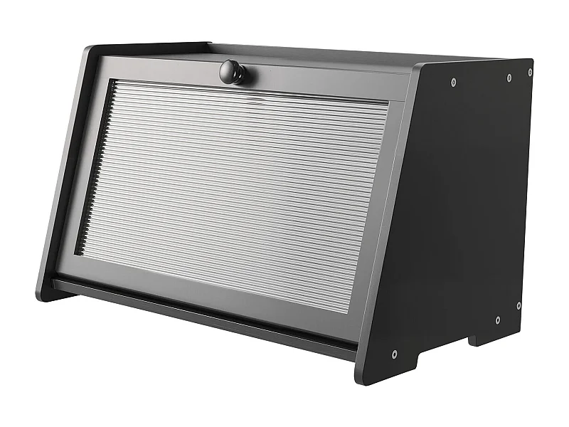 Pojemnik na Chleb SucceBuy do Blatu Kuchennego 1-Poziomowy, Pojemnik do Przechowywania w Stylu Rustykalnym, Duża Pojemność z Falistą Akrylową Klapą