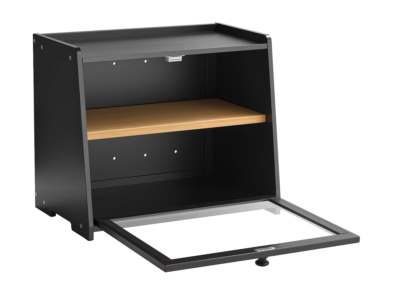 Boîte à Pain SucceBuy à 2 Niveaux pour Comptoir de Cuisine, Récipient de Stockage de Style Rustique, Grande Capacité, Rangement Alimentaire, Noir