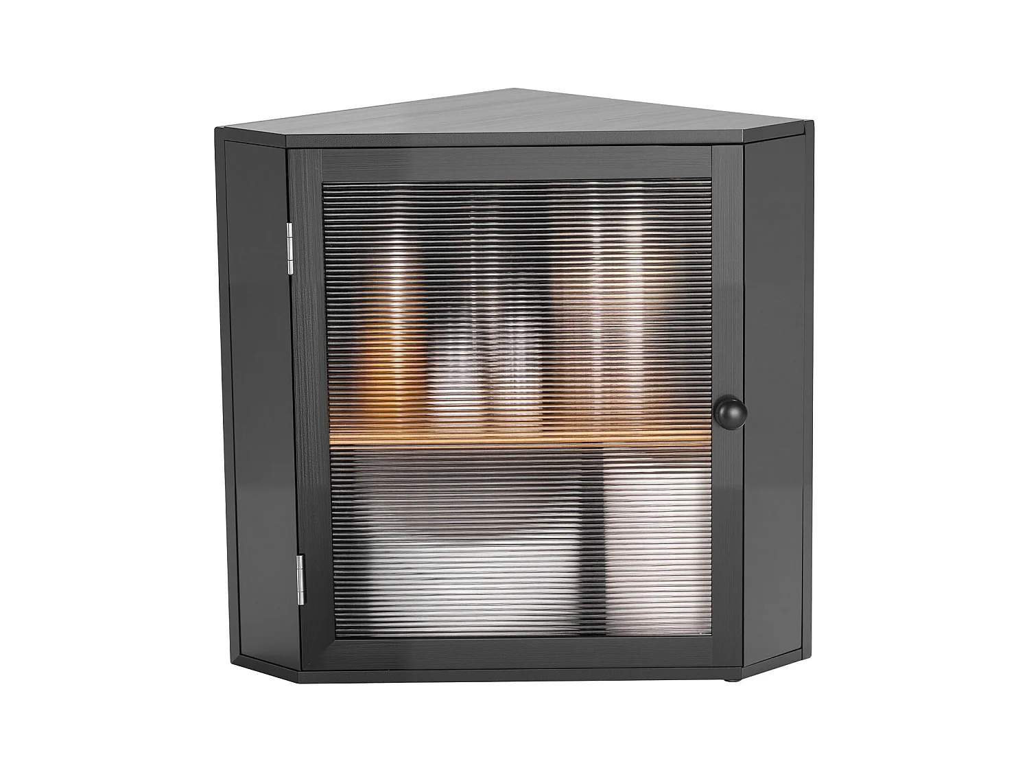 Eckbrotkasten SucceBuy 2-stufig für Küchentheke, Großer Aufbewahrungsraum mit Gewellten Acrylklappen, Rustikales Design, Schwarz