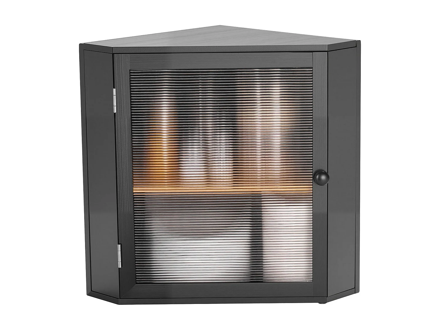 Boîte à Pain SucceBuy d'Angle à 2 Niveaux pour Comptoir de Cuisine, Grand Espace de Rangement avec Portes en Acrylique Ondulé, Design Rustique, Noir