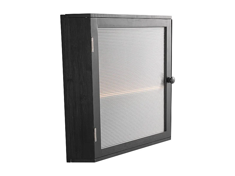 Boîte à Pain SucceBuy d'Angle à 2 Niveaux pour Comptoir de Cuisine, Grand Espace de Rangement avec Portes en Acrylique Ondulé, Design Rustique, Noir