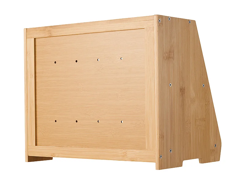 Brotkasten SucceBuy Zweistufig für Küchentheke, Aufbewahrungsraum für Brot mit Rustikalem Design, Große Kapazität, mit Gewellter Acrylklappe